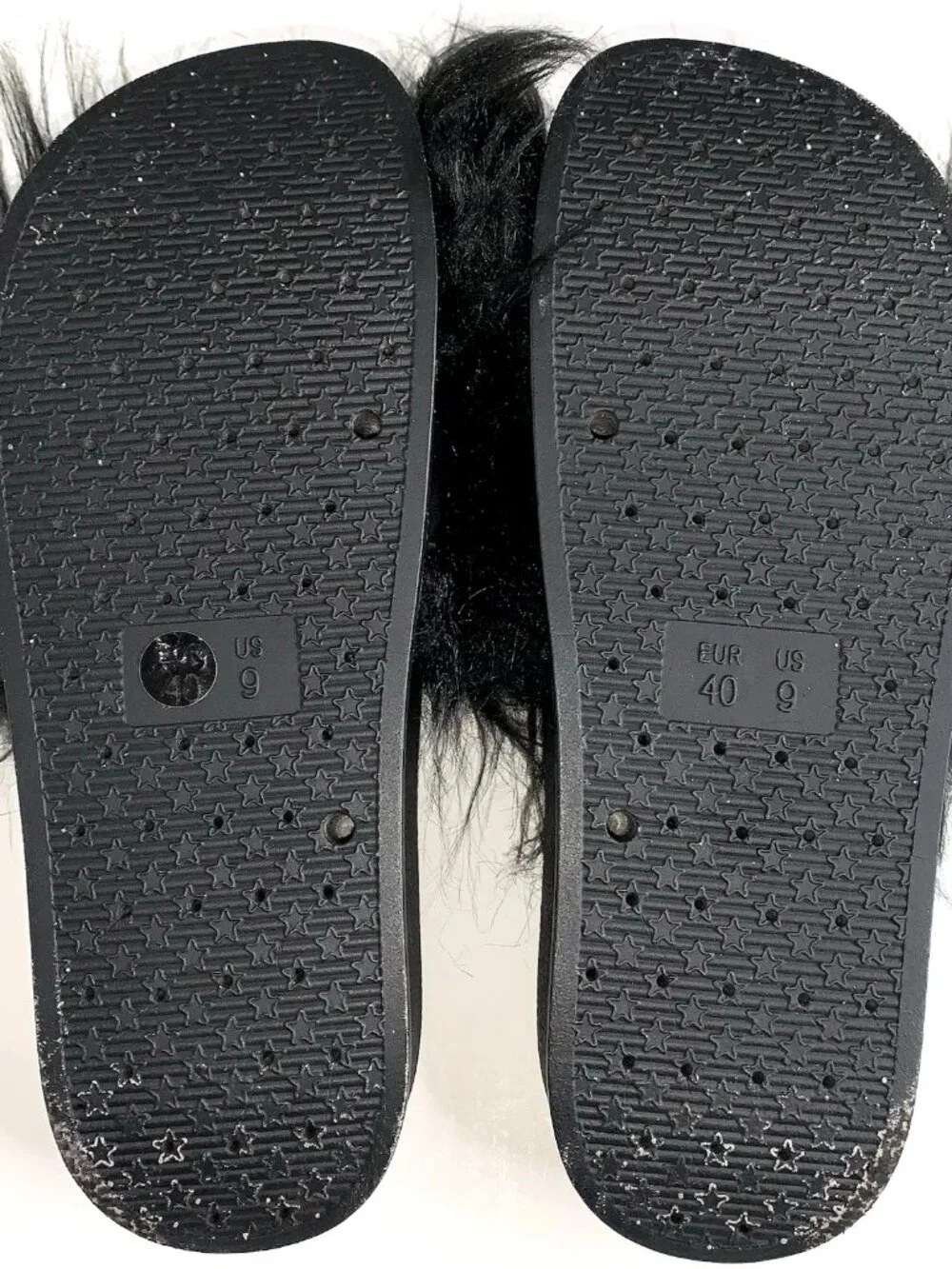 JEFFREY CAMPBELL Black Fur WESTERN BELT BUCKLE Platform SLIDES 9 Whimsygoth Y2K - Picture 8 of 8